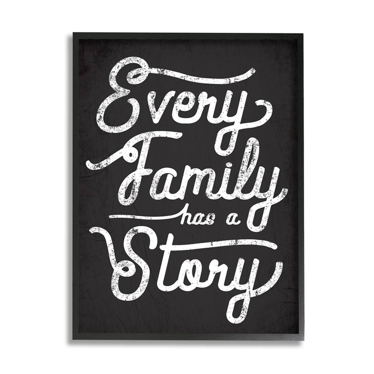 Stupell Industries Every Family Has a Story Wall Art with Black Frame